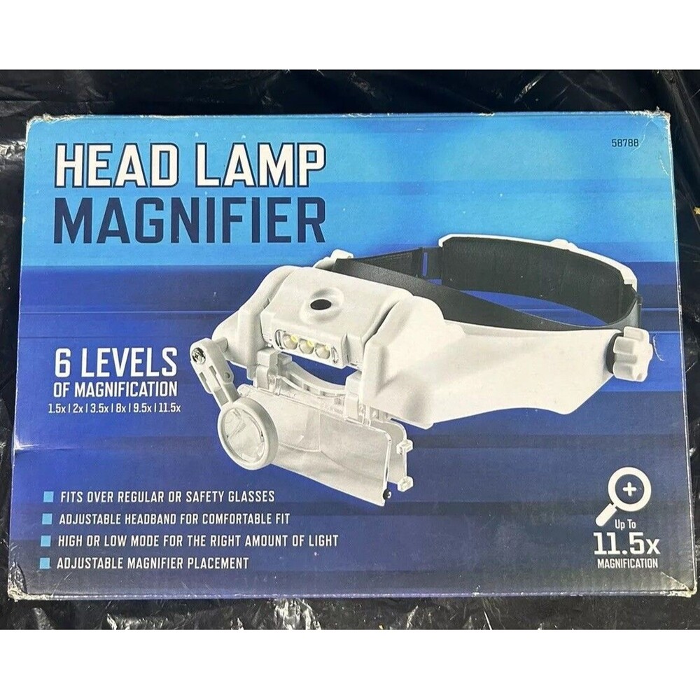 Head Lamp MAGNIFIER JEWELERS Magnifying Visor LED Light 1.5x 2x 3.5x 8x 9.5x 11x